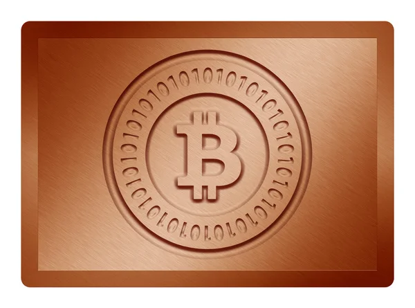 Placa de Bitcoin Bronz — Foto de Stock