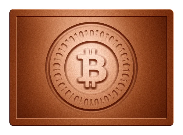 Bronz bitcoin płyta — Zdjęcie stockowe
