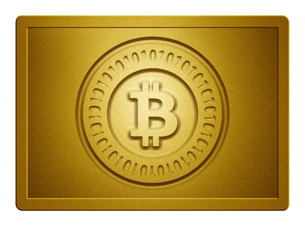 Placa de Bitcoin de oro — Foto de Stock