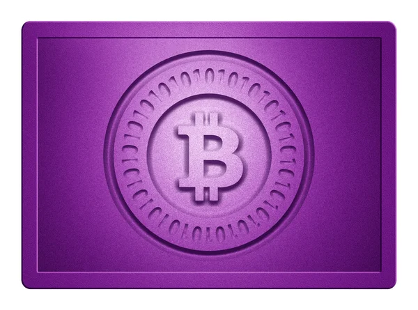 Piastra viola metallizzato bitcoin — Zdjęcie stockowe