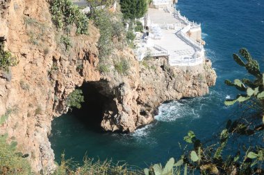 View of harbour bay in Antalya Turkey. Mediterrian sea in summer holidays.
