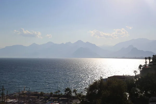 View of harbour bay in Antalya Turkey. Mediterrian sea in summer holidays.