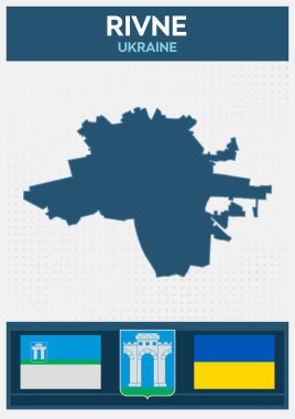 Rivne, Ukrayna 'nın Minimalist Haritası