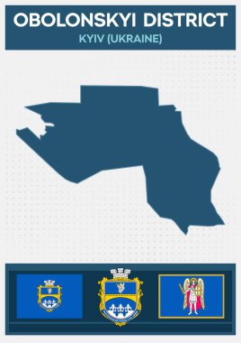 Minimalist Obolonskyi Haritası, Kyiv, Ukrayna