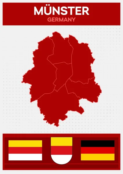 Minimalistic Map Munster Γερμανία — Διανυσματικό Αρχείο