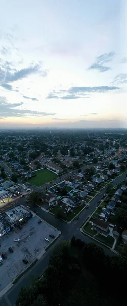 Plano Vertical Una Vista Aérea Una Hermosa Long Island Atardecer — Foto de Stock