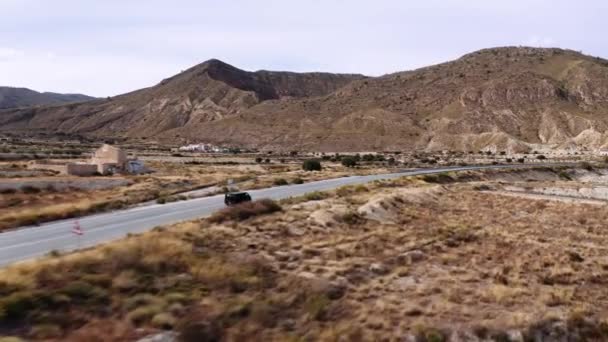 Drone Aéreo Vista Estrada Deserto — Vídeo de Stock