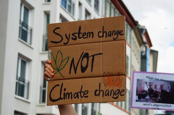 Samomalovaná Protestní Cedule Pátek Pro Budoucí Demonstraci Globální Klimatické Stávce — Stock fotografie