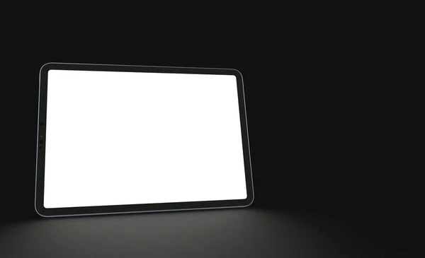 Uma Ilustração Renderização Tablet Com Uma Tela Branco Espaço Cópia — Fotografia de Stock