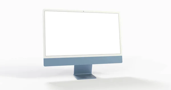 Een Computer Display Mock Met Een Leeg Wit Scherm Stijlvolle — Stockfoto