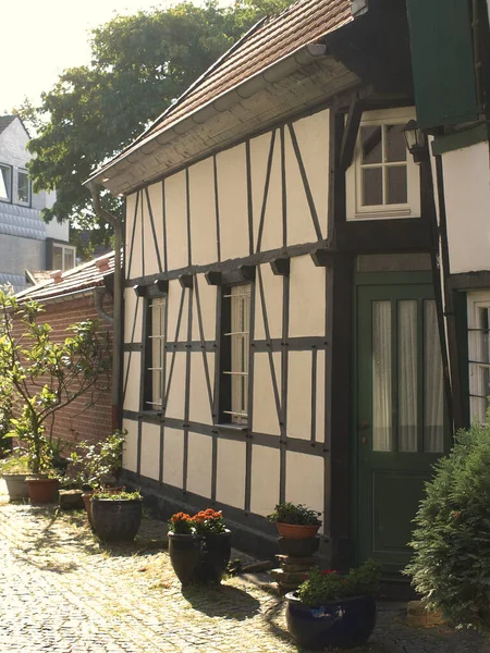 Vertical Shot Half Timbered House Ancient City Muelheim Germany — Stock Photo, Image