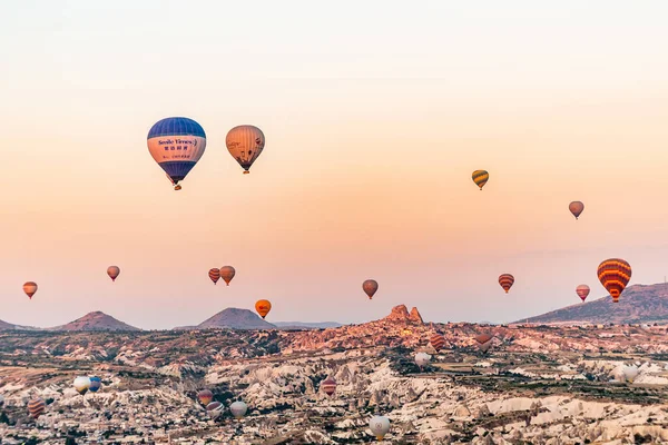 Die Schöne Aussicht Von Heißluftballons Kappadokien — Stockfoto