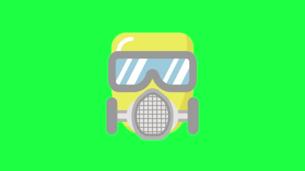 Maschera Respiratoria Animazione Schermo Verde Vfx Concetto Covid — Video Stock