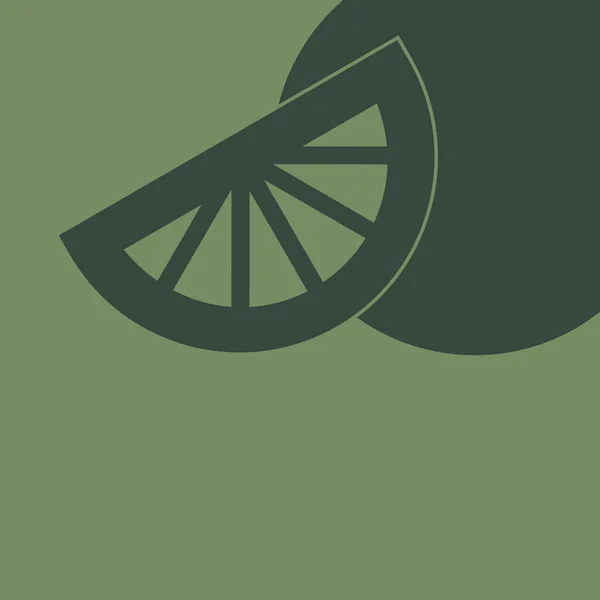 绿色背景的柠檬片图形设计 — 图库照片