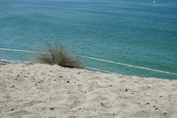 Malebný Záběr Čistou Písečnou Pláž Krásné Moře — Stock fotografie