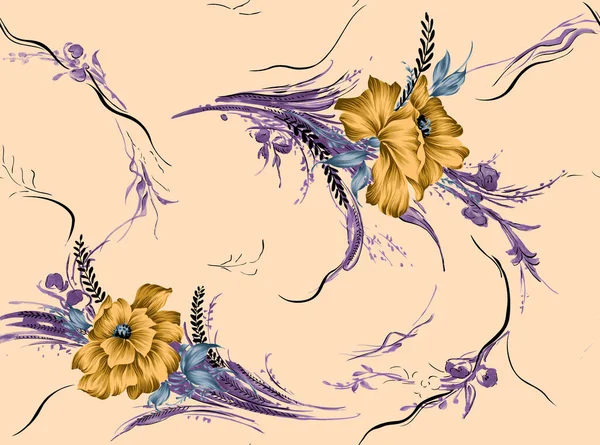 꽃무늬 벽지를 클로즈업 — 스톡 사진
