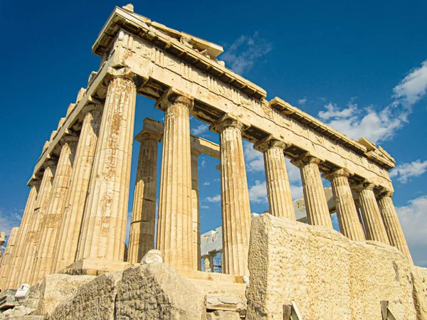 Знамениті Руїни Акрополя Греція Під Блакитним Небом — стокове фото