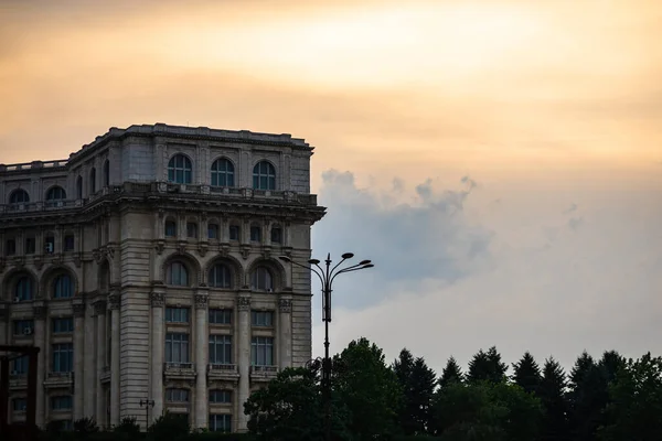 Palace Parliament Evening Bucharest Romania — Stock Photo, Image