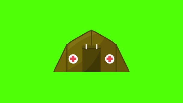 急救帐篷绿色屏幕动画为Vfx Covid概念 — 图库视频影像