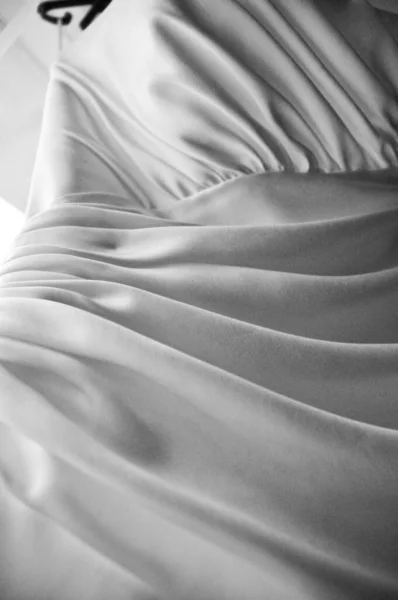 Gros Plan Une Élégante Robe Mariée Blanche — Photo