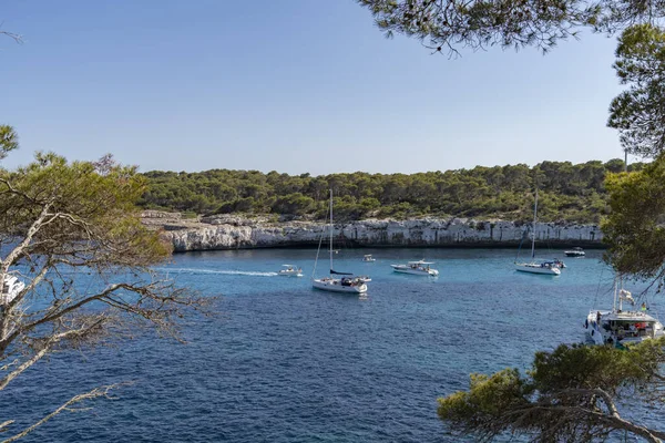 Egy Feles Majorca Egy Sziget Spanyolországban Ami Tele Van Hajókkal — Stock Fotó