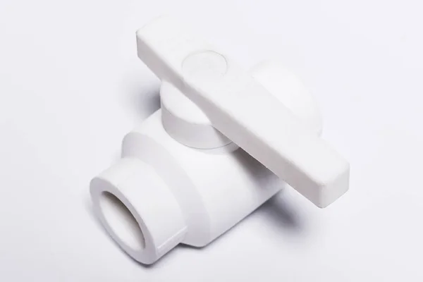 Encaixe Propileno Plástico Isolado Sobre Fundo Branco — Fotografia de Stock