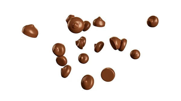 Рендеринг Шоколадной Стружки Белом Фоне — стоковое фото