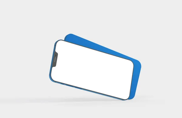 Ein Rendering Eines Modernen Smartphones Mit Kopierraum Auf Weißem Hintergrund — Stockfoto