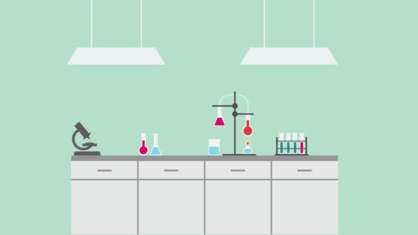 Modern Science Laboratory Animation Design Concept — Stock Video