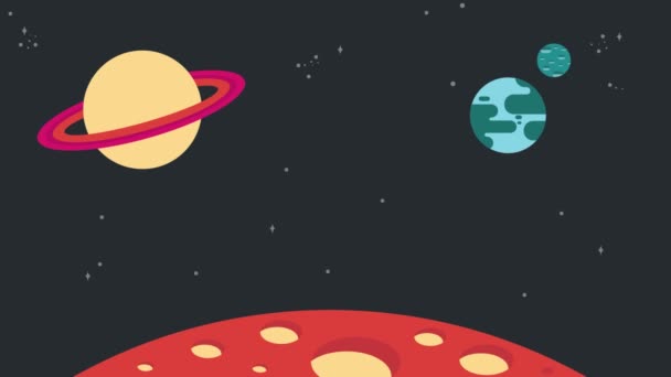 Space Planets Animation Design Concept — стоковое видео