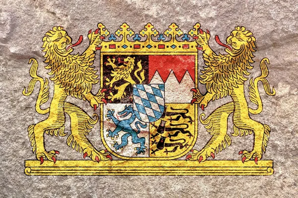 Faded Coat Arms Bavaria Απομονώνονται Ένα Ξεπερασμένο Στερεό Πέτρινο Φόντο — Φωτογραφία Αρχείου