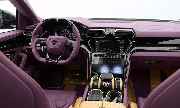 Berlín Německo 2021 Lamborghini Urus Mansory Luxusní Pohodlný Moderní Interiér — Stock fotografie