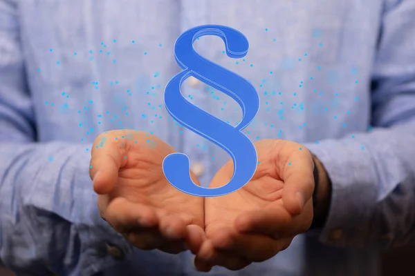 Render Symbol Law Justice Male Hands Blurry Background — Stock Photo, Image