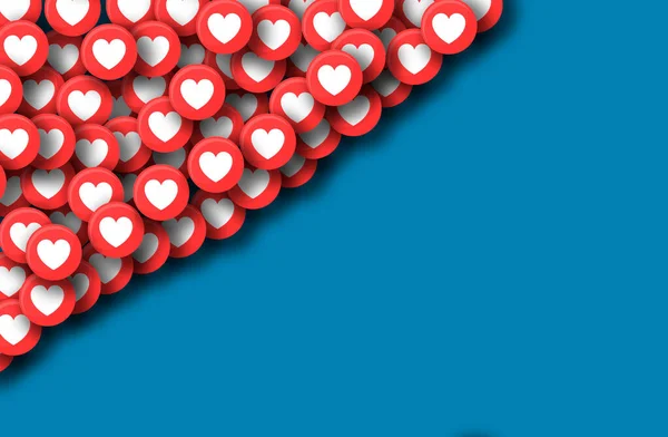 Uma Ilustração Com Emojis Coração Amor Espaço Cópia Fundo Papel — Fotografia de Stock