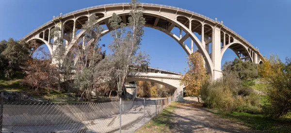 Uitzicht Een Brug Herfstbomen Hermon Park Verenigde Staten — Stockfoto