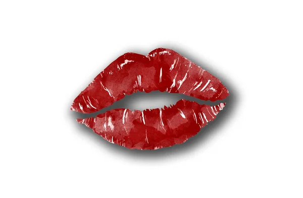 Μια Εικόνα Κόκκινα Χείλη Απομονώνονται Λευκό Φόντο Φόντο Ταπετσαρία — Φωτογραφία Αρχείου