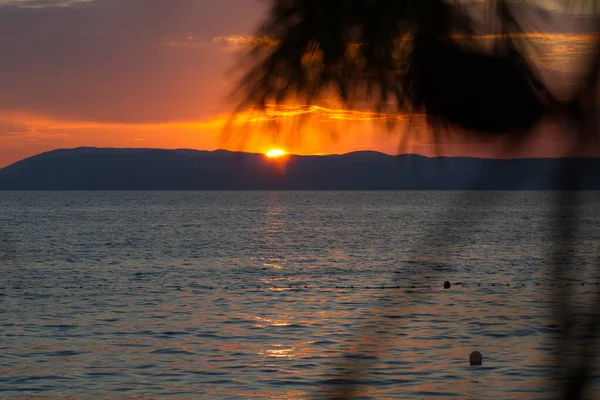 Uma Vista Fascinante Pôr Sol Sobre Mar Paisagens — Fotografia de Stock