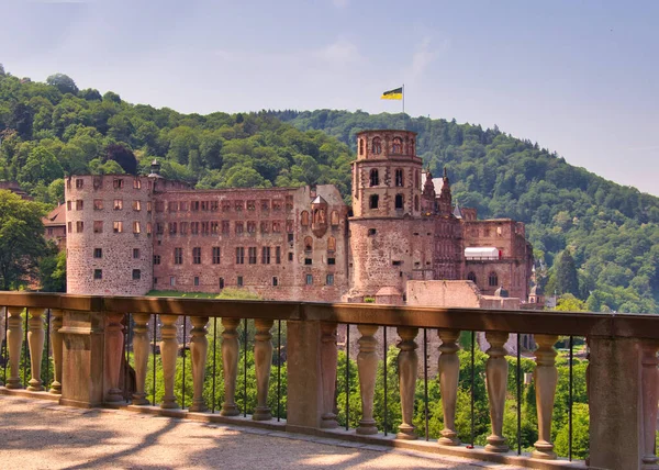 Starożytny Zamek Ruiny Heidelbergu Niemczech — Zdjęcie stockowe