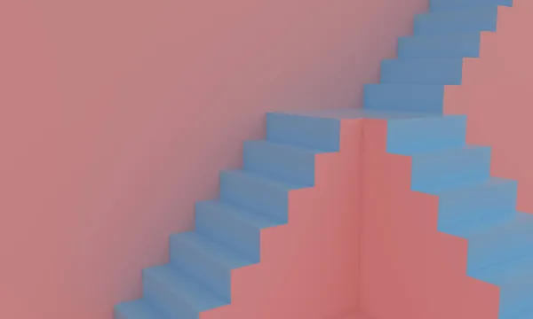 Una Representación Escaleras Sobre Fondo Rosa Pastel — Foto de Stock