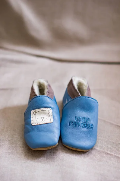 Poznan Pologne Mars 2018 Une Paire Petites Chaussures Bébé Avec — Photo