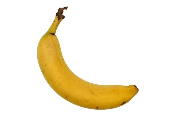 Mogen Banan Vit Neutral Bakgrund — Stockfoto