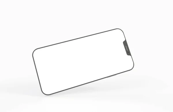 Modern Ramlös Smartphone Mockup Med Copyspace Isolerad Vit Bakgrund — Stockfoto
