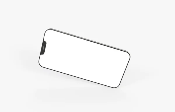 Modern Frameless Smartphone Mockup Copyspace Isolated White Background — Stock Photo, Image