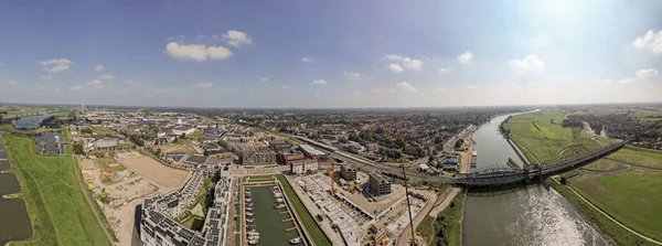 Amplio Panorama Aéreo Con Obras Construcción Además Del Puerto Recreativo —  Fotos de Stock