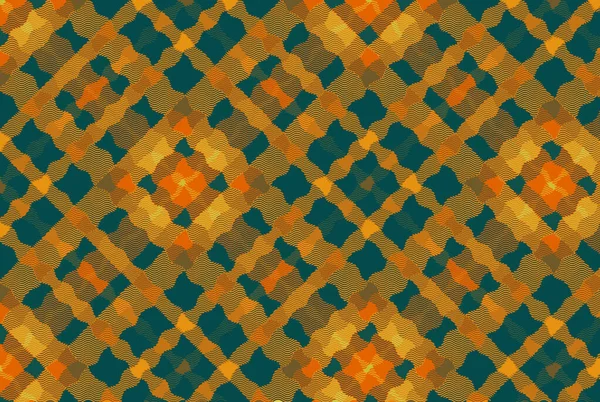 Eine Farbenfrohe Illustration Orangefarbener Und Karierter Muster Die Sich Ähnlich — Stockfoto