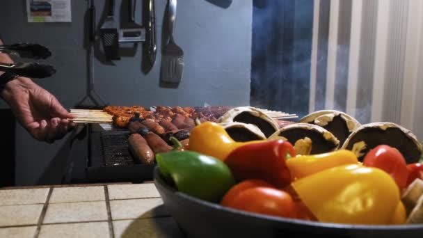 Gotowanie Jedzenie Zdrowe Odżywianie Ludzie Bliska Kroją Warzywa Restauracji — Wideo stockowe