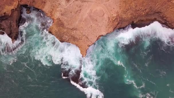 Luftaufnahme Der Wellen Des Ozeans Wasser — Stockvideo