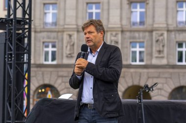 LEIPZIG, GERMANY - Sep 17, 2021: Robert Habeck, the top candidate of the 