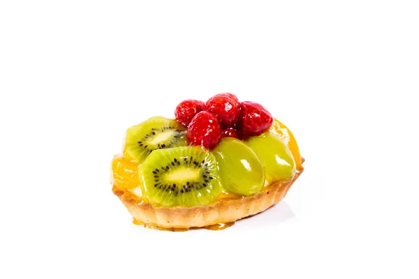 Freshly Baked Delicious Tartlet Fruits Isolated White Background — Stock Photo, Image