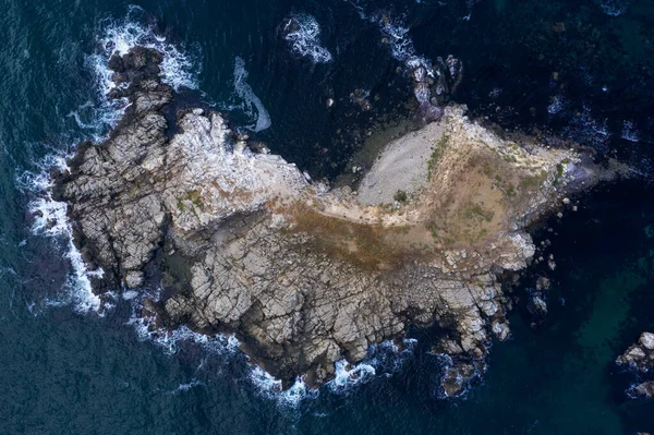 Luchtfoto Uitzicht Een Klein Eiland Buurt Van Sozopol Saint Petar — Stockfoto